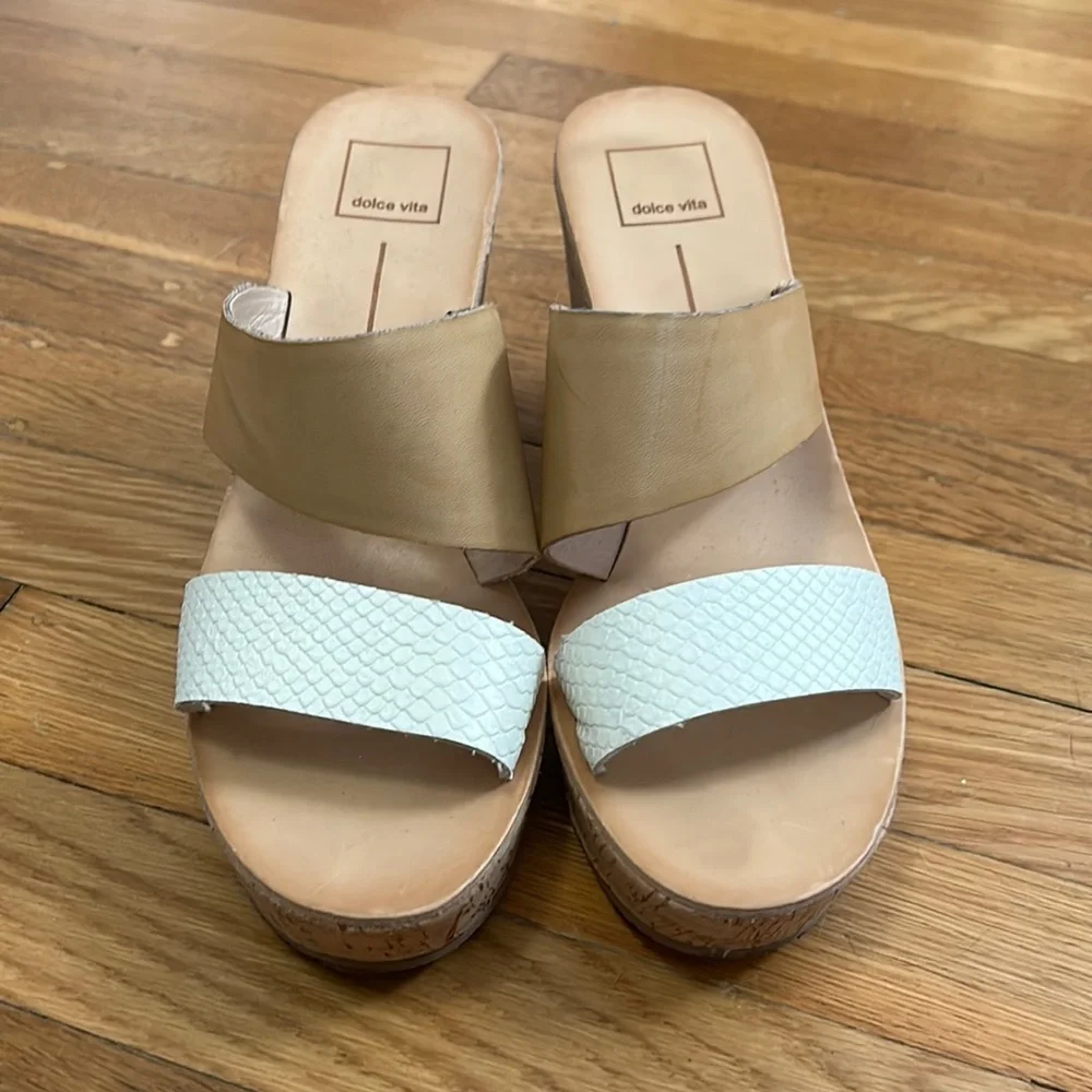 Dolce Vita Neutral Cork Wedges